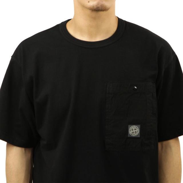 ストーンアイランド メンズ 半袖Tシャツ 正規品 STONE ISLAND クルーネック コットン ポケT COMBED ORGANIC COTTON JERSEY GARMENT DYED SHORT SLEEVE T-SHIRT WITH CHEST PACKET BLACK 2100004 S0115 V0029_2
