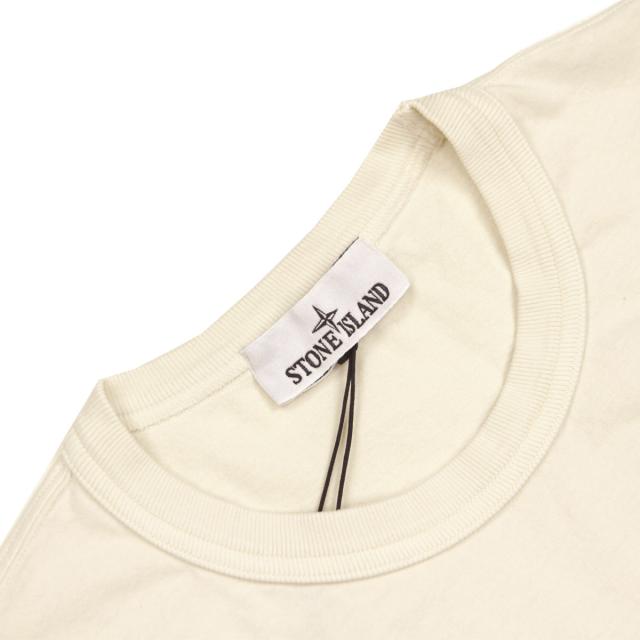 ストーンアイランド メンズ 半袖Tシャツ 正規品 STONE ISLAND クルーネック コットン ポケT COMBED ORGANIC COTTON JERSEY GARMENT DYED SHORT SLEEVE T-SHIRT WITH CHEST PACKET IVORY 2100004 S0115 V0093_5