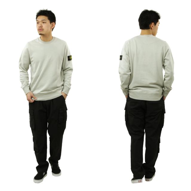 ストーンアイランド メンズ スウェット 正規品 STONE ISLAND クルーネック シンプル トレーナー ORGANIC COTTON FLEECE GARMENT DYED REGULAR-FIT CREWNECK SWEATSHIRT PEARL GREY 6100060 S0051 V0061_8