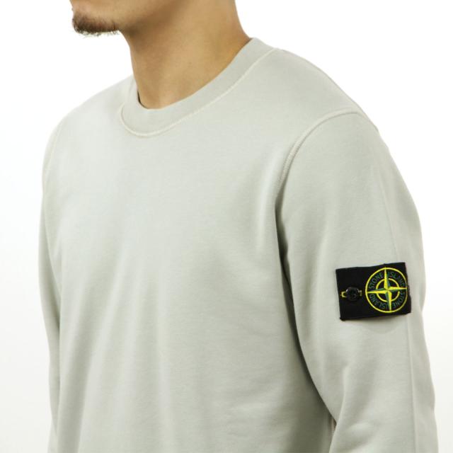 ストーンアイランド メンズ スウェット 正規品 STONE ISLAND クルーネック シンプル トレーナー ORGANIC COTTON FLEECE GARMENT DYED REGULAR-FIT CREWNECK SWEATSHIRT PEARL GREY 6100060 S0051 V0061_3