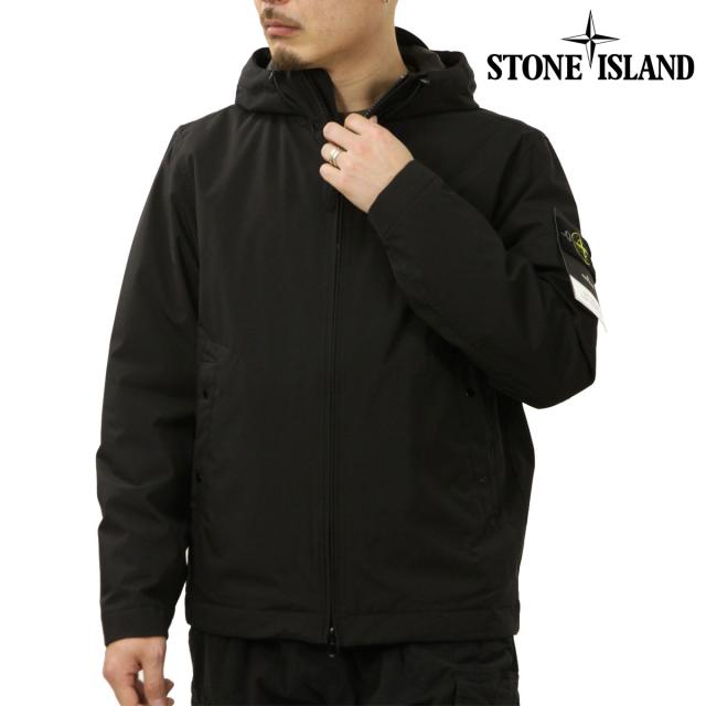 ストーンアイランド メンズ パデッドジャケット 正規品 STONE ISLAND ジップアップ アウター SOFT SHELL-R_E.DYE TECHNOLOGY WITH PRIMALOFT WIND- AND WATER-RESISTANT PADDED JACKET BLACK 4100108 S0A27 V0029 父の日 プレゼント ラッピング