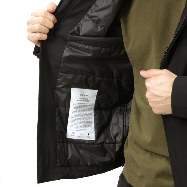 ストーンアイランド メンズ パデッドジャケット 正規品 STONE ISLAND ジップアップ アウター SOFT SHELL-R_E.DYE TECHNOLOGY WITH PRIMALOFT WIND- AND WATER-RESISTANT PADDED JACKET BLACK 4100108 S0A27 V0029 父の日 プレゼント ラッピング_4