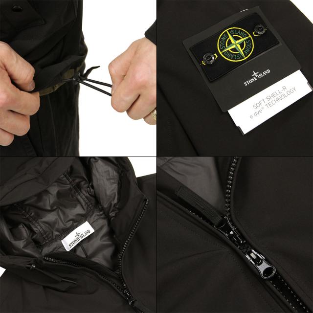 ストーンアイランド メンズ パデッドジャケット 正規品 STONE ISLAND ジップアップ アウター SOFT SHELL-R_E.DYE TECHNOLOGY WITH PRIMALOFT WIND- AND WATER-RESISTANT PADDED JACKET BLACK 4100108 S0A27 V0029 父の日 プレゼント ラッピング_7