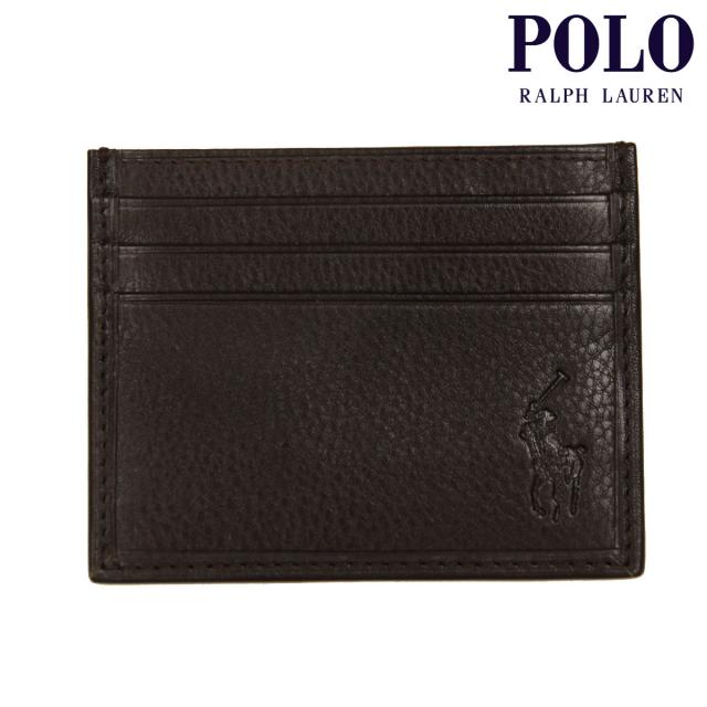 ポロ ラルフローレン メンズ レディース カードケース 正規品 POLO RALPH LAUREN レザー 名刺入れ アクセサリー LEATHER MULTI CC-CARD CASE BROWN 405913722 001