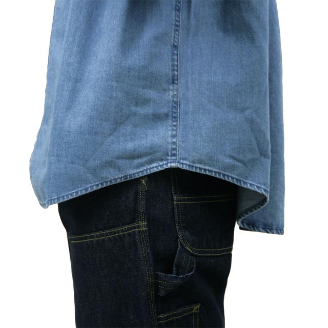 カーハート メンズ 長袖シャツ 正規品 CARHARTT WIP ボタンダウン デニムシャツ LONG SLEEVE LUCAS SHIRT BLUE STONE WASHED I034525 0106 父の日 プレゼント ラッピング_5