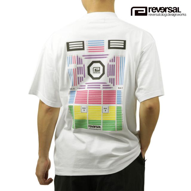 予約商品 9月頃入荷予定 リバーサル メンズ 半袖Tシャツ 正規販売店 REVERSAL バックプリント クルーネック コットン rvddw HALL SEATING CHART COTTON TEE 白 rv26aw004 WH WHITE 9,570円