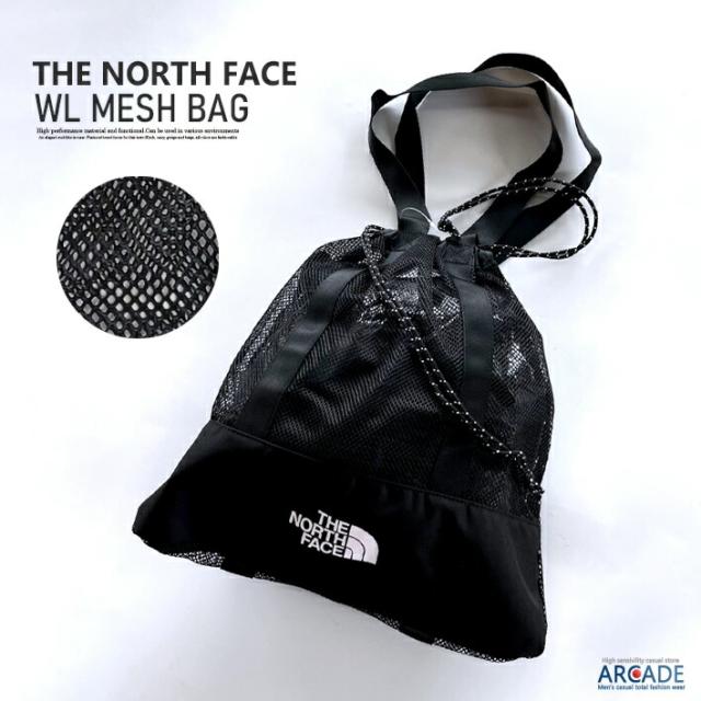 THE NORTH FACE メンズ レディース バッグ WL MESH BAG メッシュ ポーチバッグ かわいい 新作 ブランド バッグ 巾着型 肩掛け 手提げ 鞄 ドロスト メッシュバッグの通販は