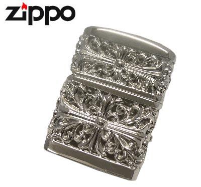 新品正規品 規格外の重厚感！復刻 纏鎧 METAL-JACKET 2NMJ-CRO20クロス(シルバー色)ZIPPOジッポライター☆おまけメンテブラシ付き！の通販は