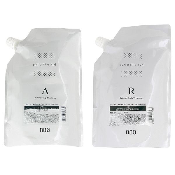 【セット】 ナンバースリー no3 ミュリアムクリスタル 薬用スカルプシャンプーA 500mL 【レフィル】 +トリートメントR 500g 【レフィル】の通販は 5,396円