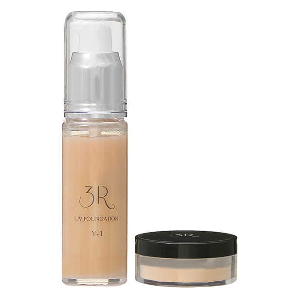 スリーアール 3R UVパウダーファンデーション SPF50 PA++++ 7g ＋ UVミネラル下地 SPF50 PA++++ 30mL Y1標準色の通販は