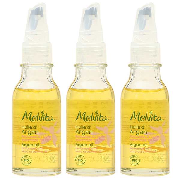 【セット】 メルヴィータ Melvita ビオオイル アルガンオイル ローズ 50mL 3本セット フェイスオイル