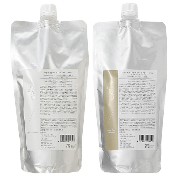 【セット】 デミ コスメティクス ウタウ UTAU エクストラ シャンプー 450mL + モイストケア トリートメント 450g 【詰め替え用】 シャンプー トリートメントセット