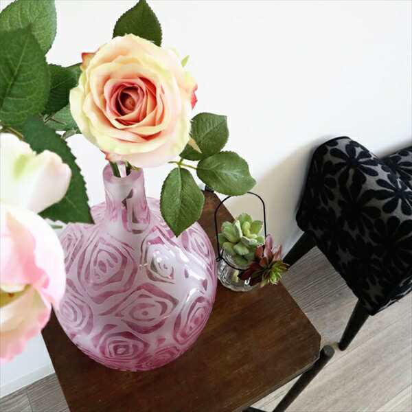 花瓶 ガラス 涼しげなばら模様 ピンク インテリア小物 置物 花瓶 0805gls014 美しい 模様 涼しげ ガラス 花 デザイン 花瓶 一輪挿しの通販はau Pay マーケット 全品送料無料ゆとり生活研究所