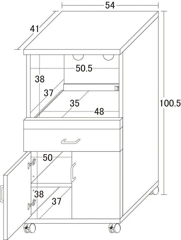 らくらくレンジワゴン 収納家具 キッチン収納 レンジ台・レンジボード