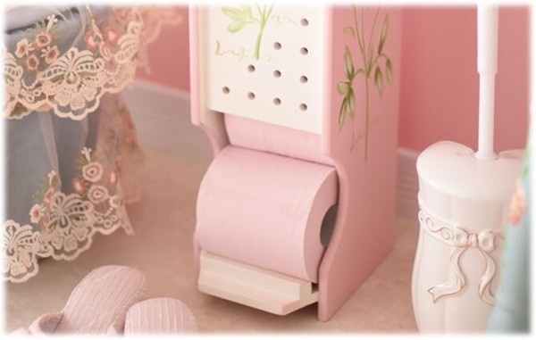 ハンドペイント 薔薇のトイレットペーパーホルダー 収納家具 トイレ