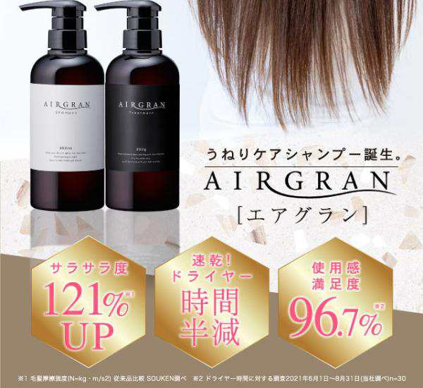 エアグラン AIRGRAN シャンプー・トリートメントセット ヘアケア アミノ酸 くせ毛 うねりケア ストレートヘアー シャンプー トリートメン｜au  PAY マーケット