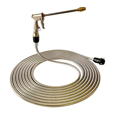 ステンレスコイルホース 10m ホース 散水ホース おしゃれ ステンレスホース 散水器具 散水用品 散水ノズル 散水 ノズル 園芸 ガーデニング 庭 水やり 水まき 水撒き グッズ おすすめ 人気の通販は