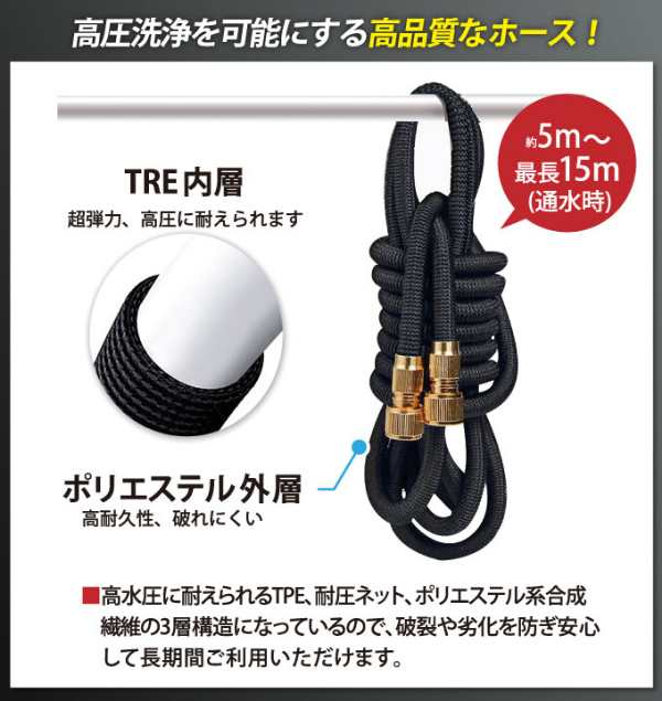 高圧洗浄ノズル＆ホース ハイ・ウォッシャー 高圧洗浄機 電源