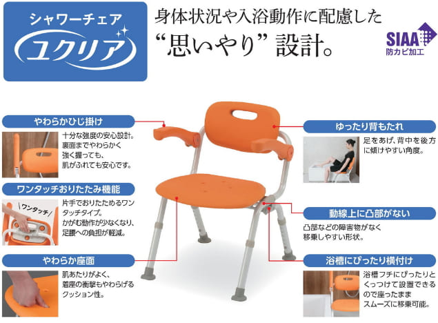 パナソニック シャワーチェア ユクリア ミドルSPワンタッチおりたたみN 