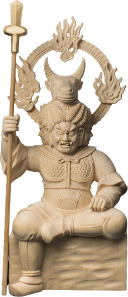 檜彫り 牛頭天王 ゴズテンノウ 947-2 仏像 檜一杢彫り 木彫 彫刻 幸運 福運 開運 檜 一杢彫り 幸運グッズ 開運グッズ 疫病退散 病気平穏 家内安全 家運隆盛 グッズ 通販 人気