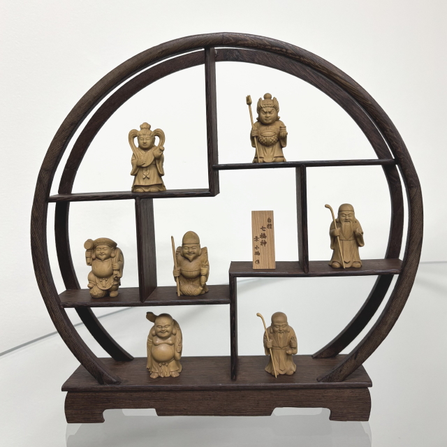 白檀七福神 開運 開運インテリア 仏像 彫刻 置物 置き物 オブジェ 金運