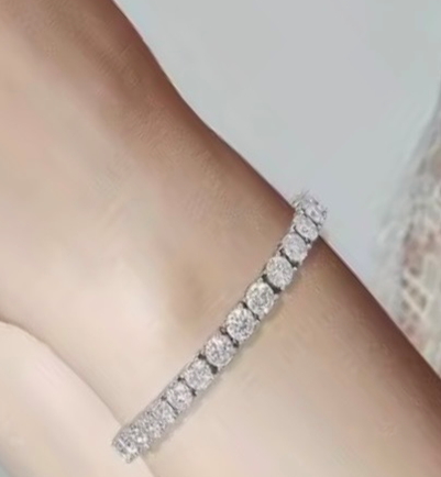 モアッサナイト テニスブレスレット 4mm モアッサナイトブレスレット アクセサリー レディースジュエリー ブレスレット モアサナイト Moissanite モアッサン石 人工宝石 宝石 ジュエリー レディース 女性用 テニス スポーツ 誕生日 バースデー プレゼント ギフト 贈り物_1