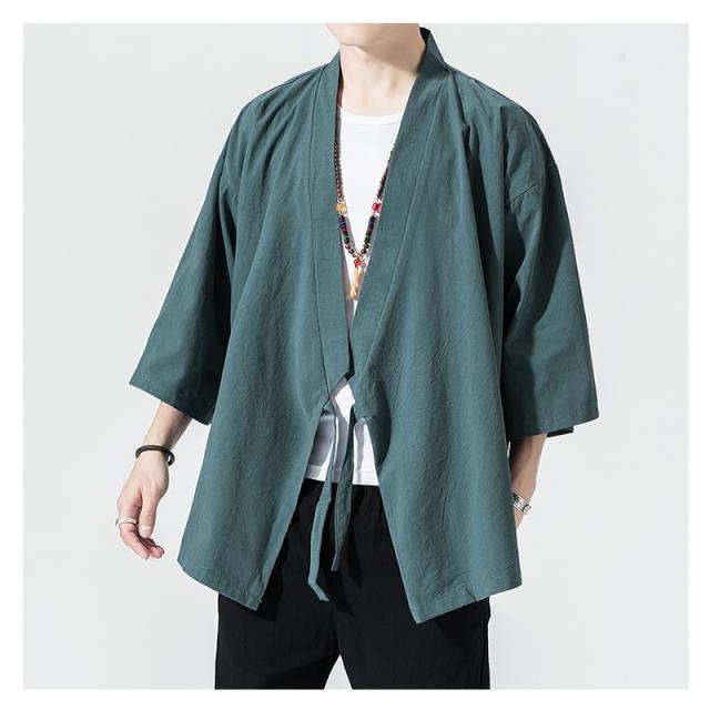 韓国 ファッション メンズ メンズ 半被 シャツ カーディガン ハーフスリーブ 七分袖 メンズ メンズファッション 和風 チャイナ風 中華風 の通販はau Pay マーケット Bigbangfellas