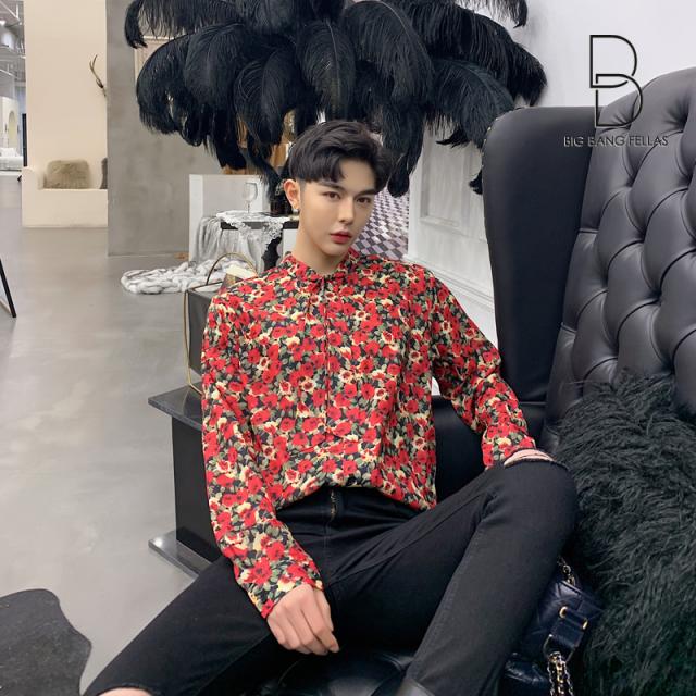 デート着 気分が上がる ストールネック 花柄シャツ フラワー ゆったり 長袖 カットソー メンズ メンズファッション ストリート系 カジュの通販はau Pay マーケット ビッグバンフェローズ