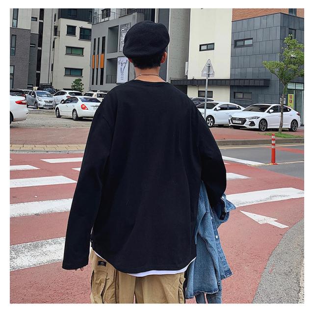 韓国 ファッション メンズ ロンｔ ロンティ 長袖ティーシャツ ｔシャツ ダメージ 重ね着 ロンｔ ビッグシルエット ゆったり 長袖 ロングの通販はau Pay マーケット ビッグバンフェローズ