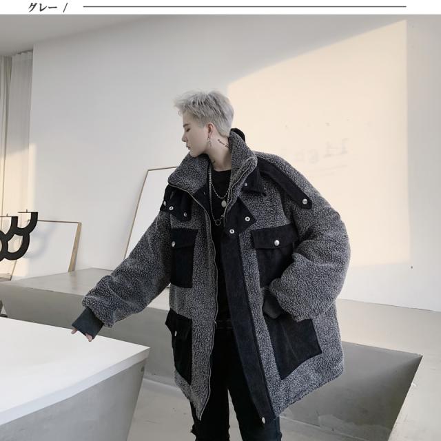 韓国 ファッション メンズ マルチポケット ボアコート ボアジャン ボアジャケット モコモコ ビッグシルエット ゆったり 暖か 暖かい 冬 の通販はau Pay マーケット Bigbangfellas
