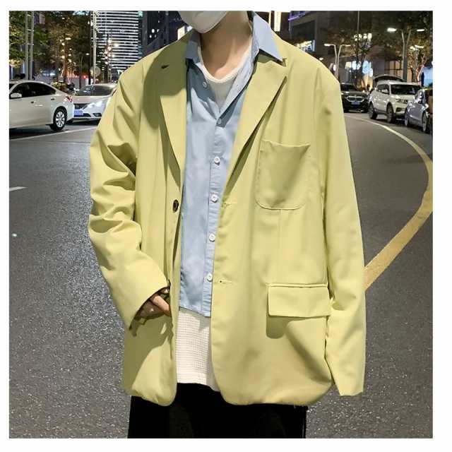 【選べる特典付き!】 韓国 ファッション ゆったり レイヤード テーラードジャケット 重ね着風 病みかわいい シェア服 メンズ レディース