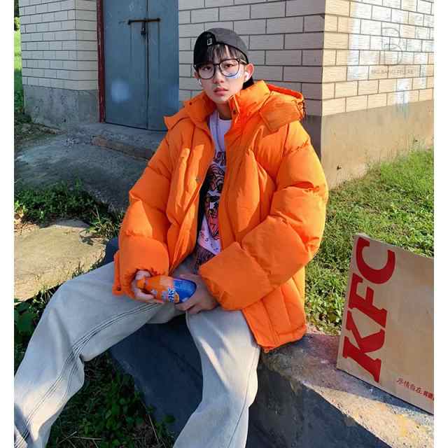 韓国 ファッション ゆったり フードジャケット 中綿ジャケット