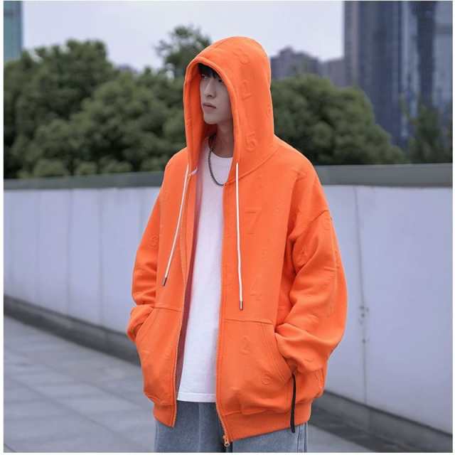 秋冬　ジップアップパーカー　3本線  メンズ 　韓国　ブラック　2XL