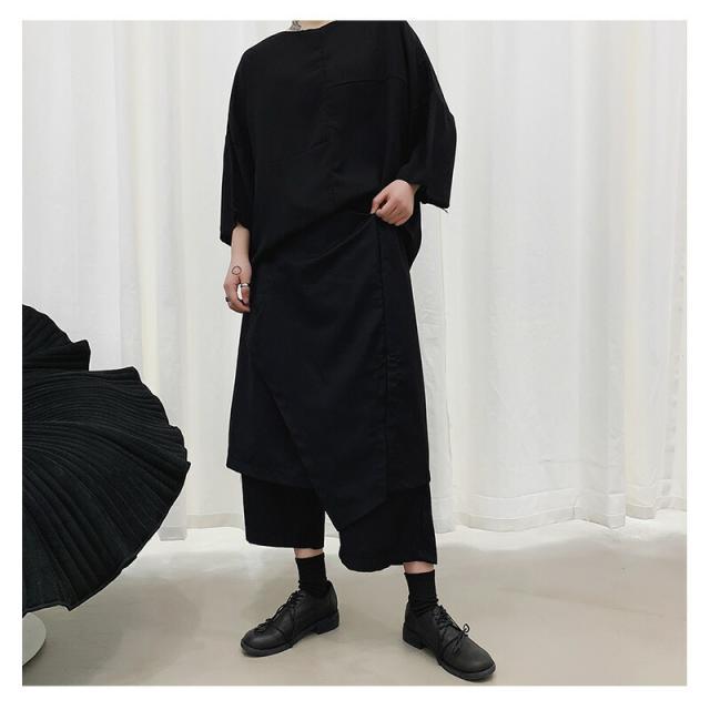 韓国 ファッション メンズ ジェンダーレスファッションに 変形 7分丈パンツ スカート スカーチョ ガウチョパンツ サルエル メンズ 中性的の通販はau Pay マーケット ビッグバンフェローズ