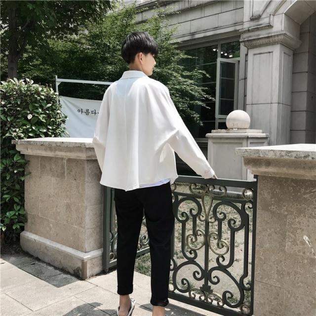 韓国 ファッション メンズ シャツ メンズ 長袖 無地 カジュアルシャツ 韓流 K Pop ビッグシルエット ユルい ダボッと モード系 ゆったり の通販はau Pay マーケット Bigbangfellas