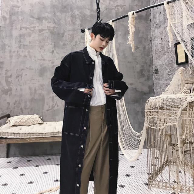 韓国 ファッション メンズ モード系 ロングデニムコート 韓流 韓流 デニム メンズ メンズファッション ビッグシルエット ジェンダーレの通販はau Pay マーケット Bigbangfellas