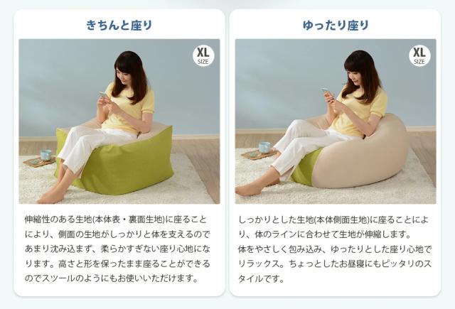 クッション 座椅子 リラックス ビーズクッション もっちり 軽量 洗濯 日本製 国産 パターンa600 ビーズクッション_4