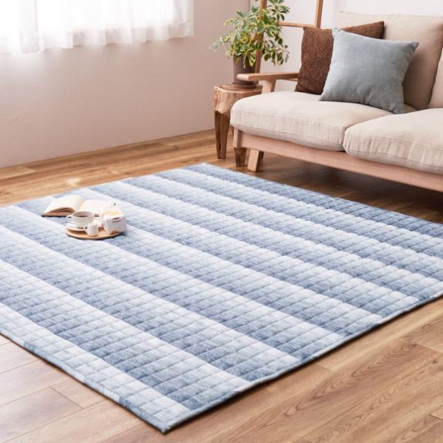 キルトラグ ラグ マット カーペット 夏用 防ダニ 抗菌効果 キルティング カーペット 185×240cm オールシーズン 夏 春夏 年中 センターラグ リビングラグ