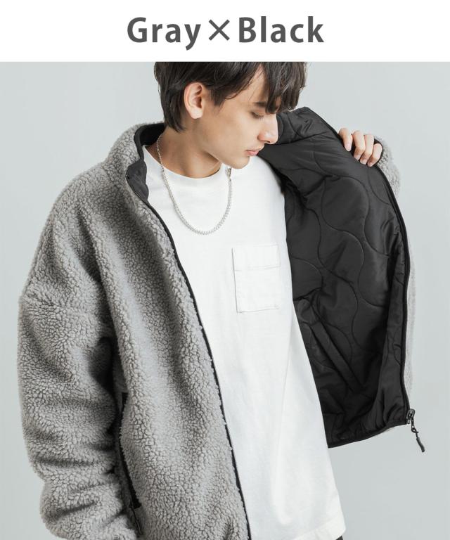 ボアジャケット メンズ レディース ブルゾン アウター リバーシブル キルティング ビッグシルエット 防寒 カジュアル ミリタリー 7568の通販はau Pay マーケット Rockymonroe ロッキーモンロー