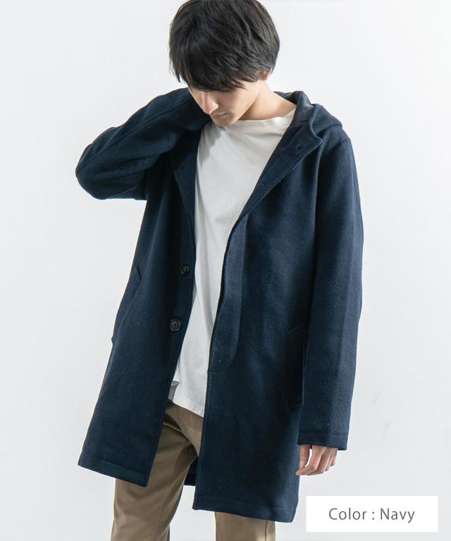 ロングコート メンズ 黒 冬 ビジネス メルトン フード付き 暖かい カジュアル 無地 通学 通勤 防寒 7664の通販はau Pay マーケット Rockymonroe ロッキーモンロー