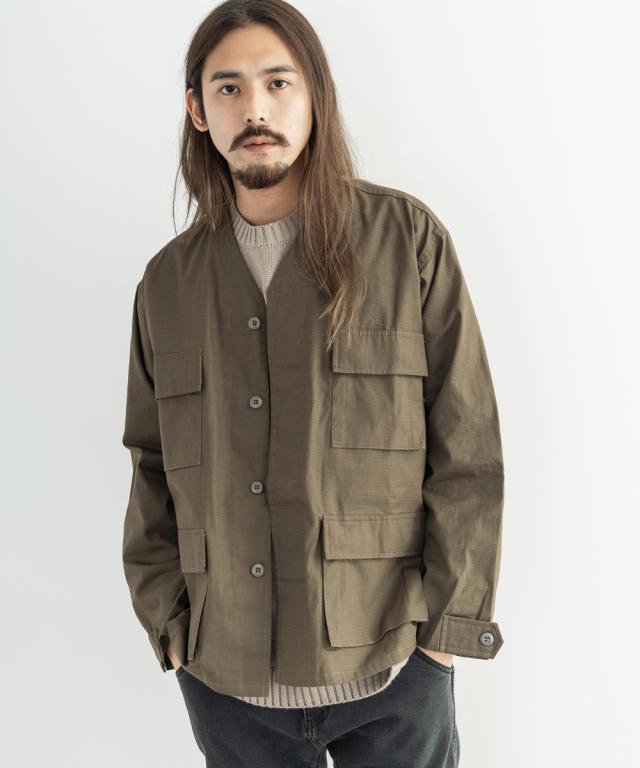 ミリタリージャケット メンズ レディース ショート丈 ノーカラー ライトアウター ワーク 綿 Revo Th 2956 9277の通販はau Pay マーケット Rockymonroe ロッキーモンロー