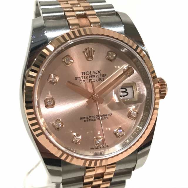 あす着 Rolex ロレックス g デイトジャスト 10pダイヤ デイト 腕時計 ピンクゴールドの通販はau Pay マーケット ブランドショップ リファレンス