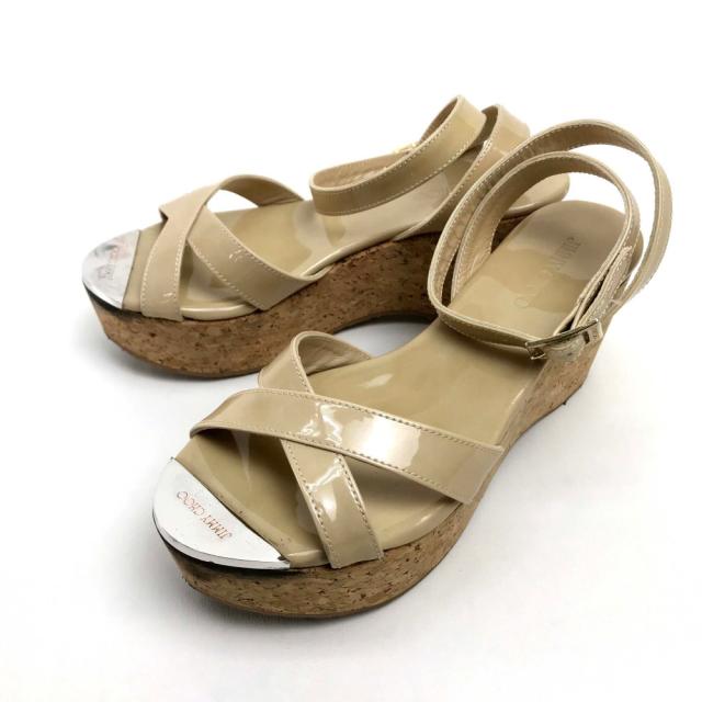 あす着 Jimmy Choo ジミーチュウ Papyrus パピルス コルクヒール サンダル ベージュの通販はau Pay マーケット ブランドショップ リファレンス