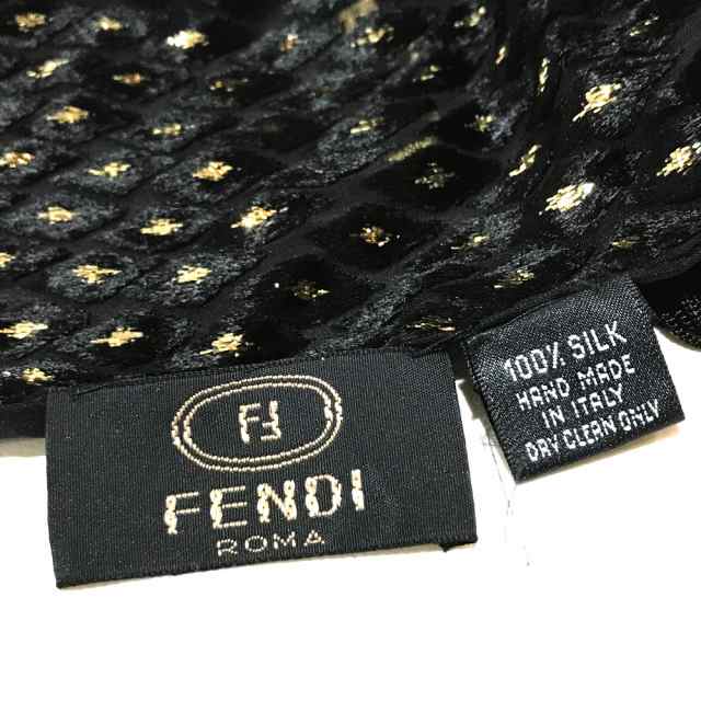 あす着 Fendi フェンディ ラメ入り タグ有 マフラー ブラック ゴールドの通販はau Pay マーケット ブランドショップ リファレンス