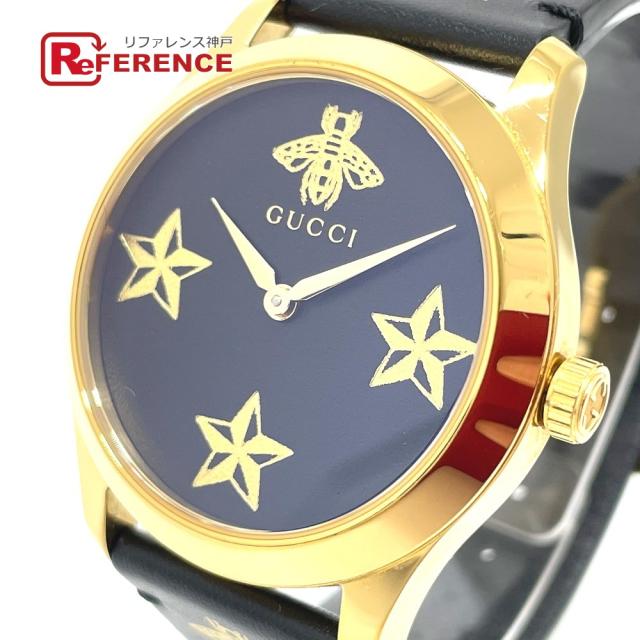 あす着 Gucci グッチ ビー スター Gタイムレス 腕時計 Gp ブラック ゴールド メンズの通販はau Pay マーケット ブランドショップ リファレンス