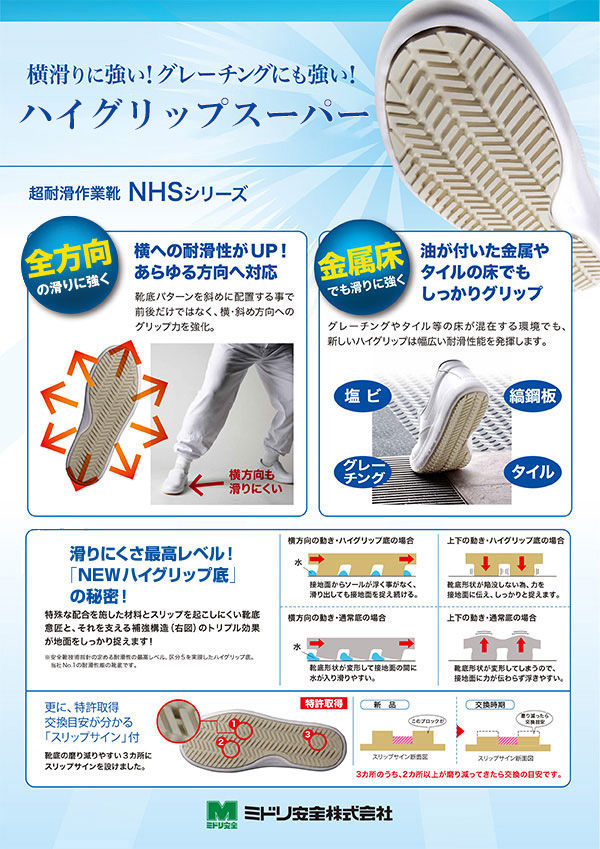 ミドリ安全 先芯入り超耐滑作業靴 ハイグリップスーパー NHS-600 4カラー 29.0〜31.0ｃｍ