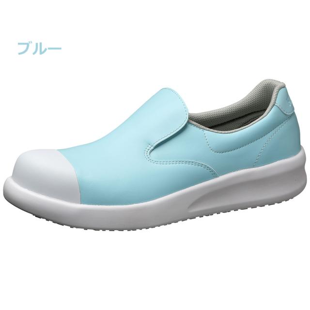 ミドリ安全 先芯入り超耐滑作業靴 ハイグリップ・ザ・フォース NHF-600 フルキャップ(旧CAP) ホワイト・ブルー 22.0〜28.0cm（EEE）