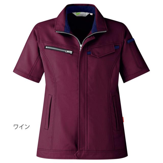 ミドリ安全 作業服 春夏 ベルデクセルフレックス 交織ストレッチ 女子半袖ジャンパー VELS520シリーズ 7カラー 7〜19号_12