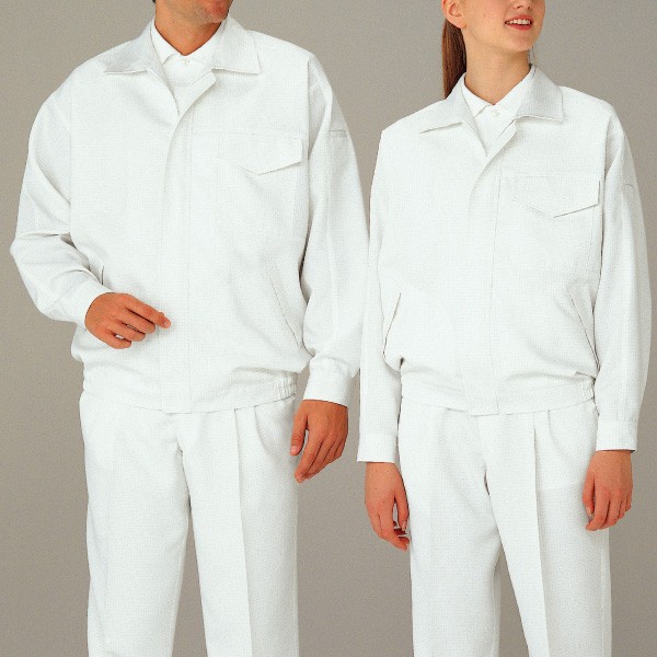 ミドリ安全 高性能静電 低発塵 薄地 男女兼用 ブルゾン ESD140上 ホワイト メンズ レディース 男性 女性 通年 作業着 作業服