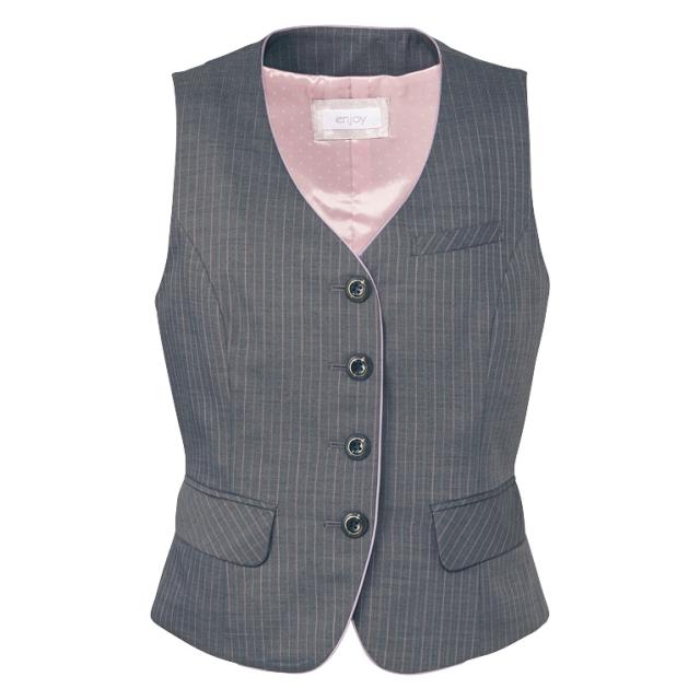 カーシー KARSEE 事務服 AIR SWING SUITS TWIN STRIPE ベスト EAV-380 5 グレーストライプ 5〜17号_7